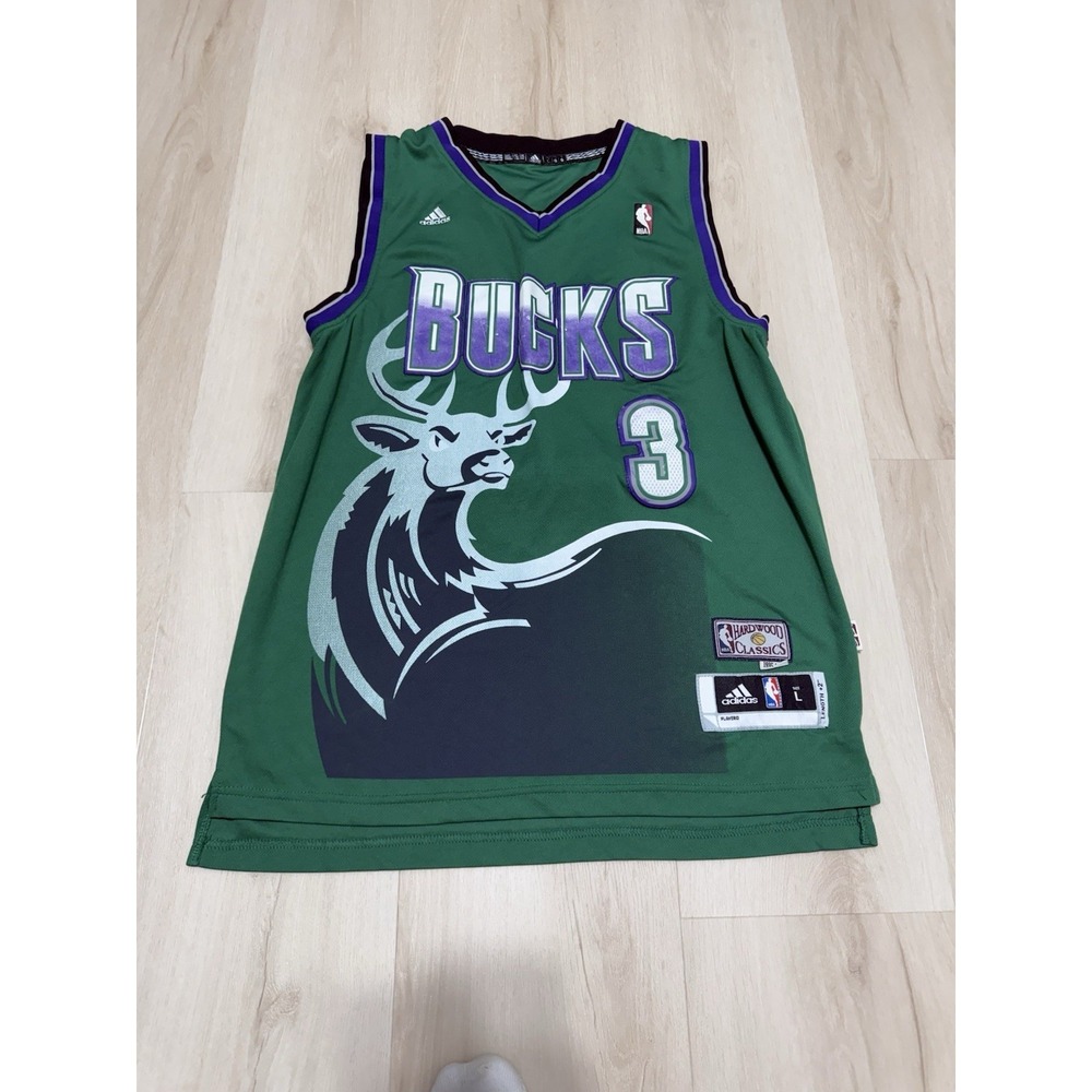 NBA Hardwood Classic Milwaukee Bucks Brandon Jennings Alternative Men's Size L
